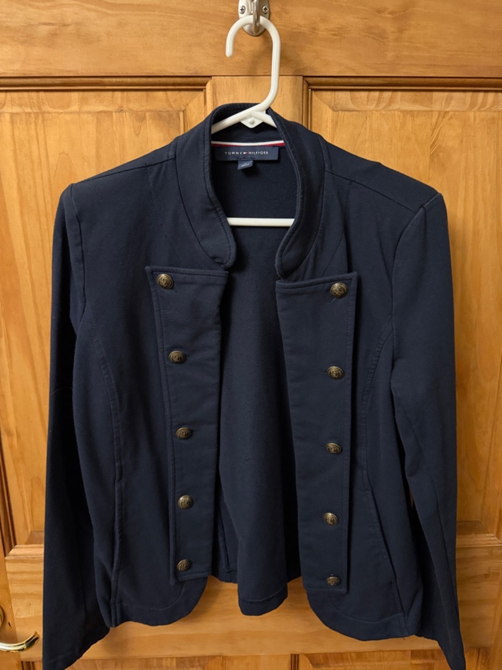 Tommy Hilfiger Navy Military-Style Blazer with Gold Buttons